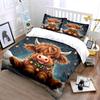 Adorable Highland Cow Bedding Set Bedding Duvet Cover Set Duvet Cover Pillowcases (1 * Duvet Cover 2 * Pillowcases, without duvet insert)