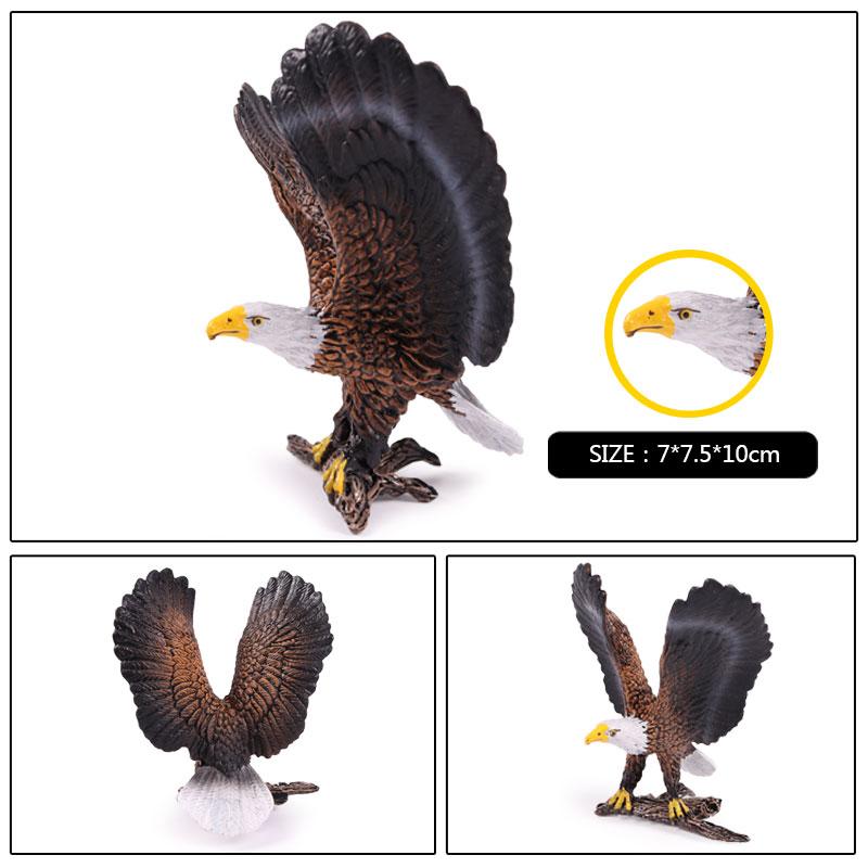 Oenux Wild Bird Animals Forest Night Eagle Condor Figurines PVC Action Figure Garden Decoration Education Miniature Toy Kid Gift