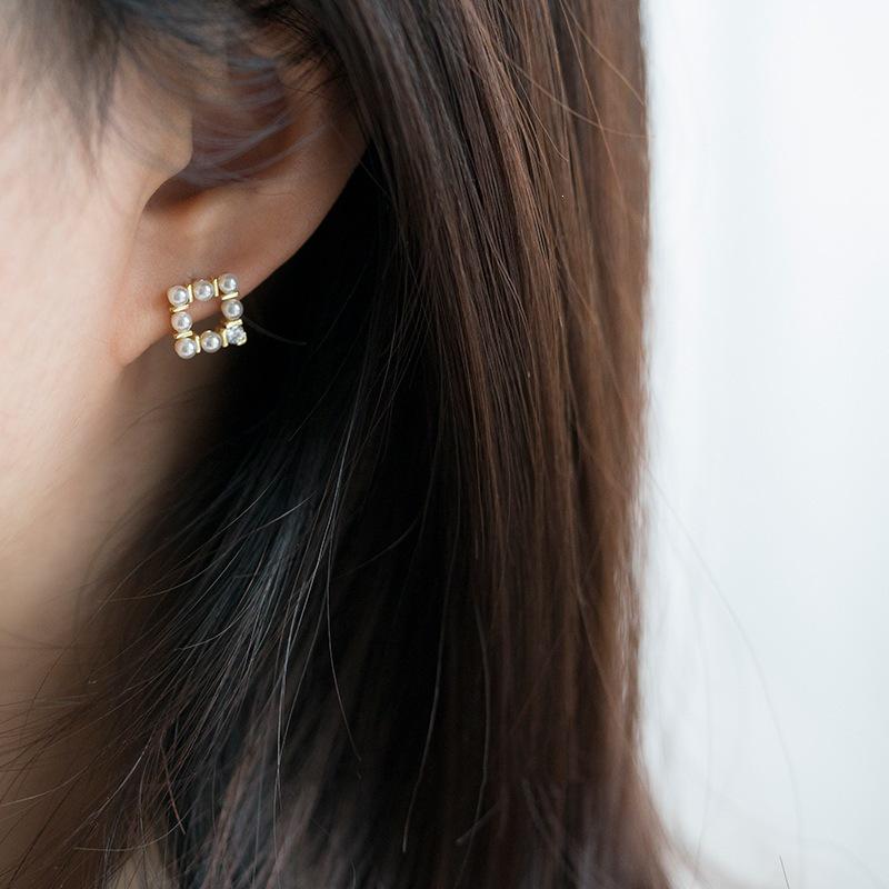 14K Gold-Plated Sterling Silver Pearl Stud Earrings - Elegant & Cute for Women 925 Silver