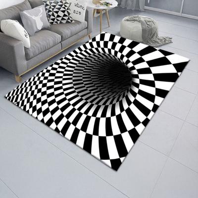 Tapete de Chão com Ilusão Ótica 3D Design Estável Antiderrapante Tapete de Chão Absorvente de Água Tapete com Efeito Visual de Buraco Deslumbrante Decoração para Sala de Estar Quarto