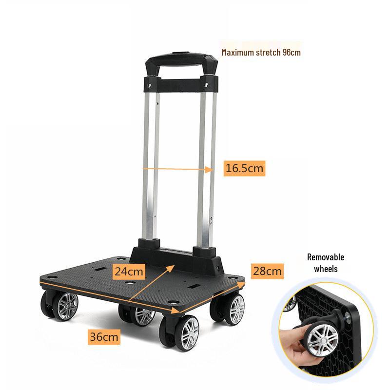 Aluminum Alloy Foldable Student Backpack Trolley with Universal Wheels