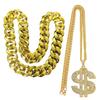 2 Pezzi Collana a Catena Dorata Stile Hip Hop Gioielli da Collo Catene da Rapper Materiale CCB Regalo Perfetto per Uomini e Donne