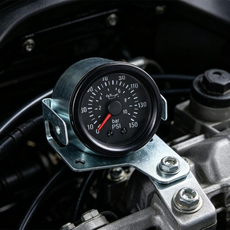 52mm Direct Sensing Mechanical Oil Pressure Meter With Two Measurement Scales And Bar For Vehicle Monitoring