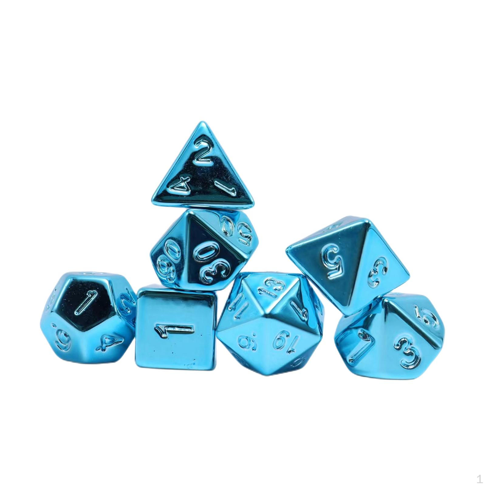 

7 штук многогранных кубиков из многогранного акрила для карточных игр Blue