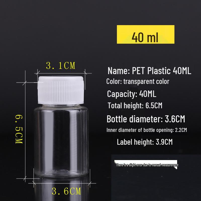 Clear Plastic Wide-Mouth Bottle for Liquid/Solid/Powder Storage, Bead Organizer, Medicine Container, 30ml.