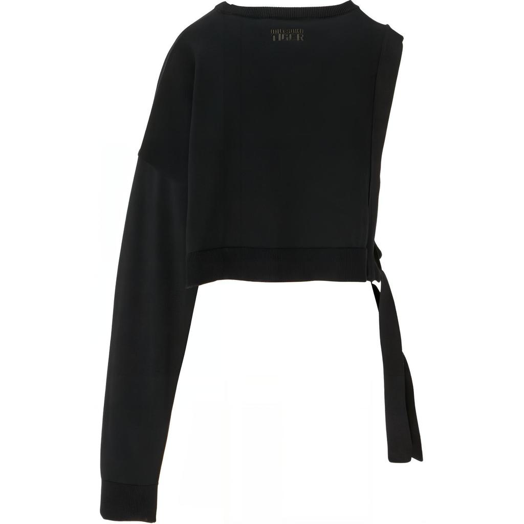 ONITSUKA TIGER Solid Color Round Neck Comfortable Knit Sweater Women Sweater Black 2182B130-001