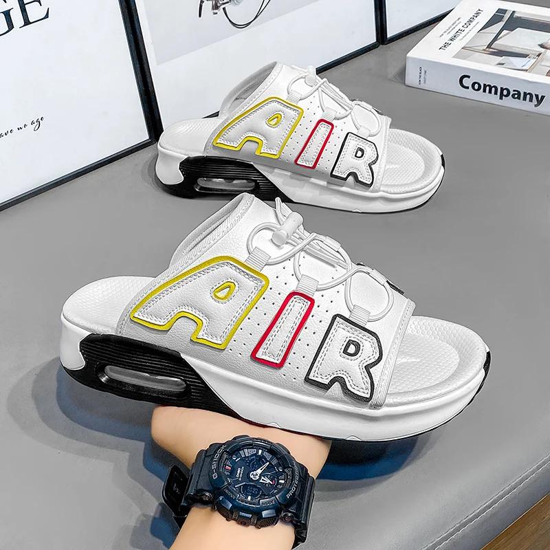 New Latest Summer Leisure Air Cushion Anti Slip Men's Sandals Outdoor Versatile Fashion Artificial Leather Beach Shoes Size39-44