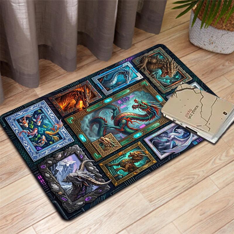 Fantasy Dragon Gallery Pattern Rug Floor Mat for Living Room or Bedroom Soft and Comfortable Carpet a Gift for Birthday and Holiday.
