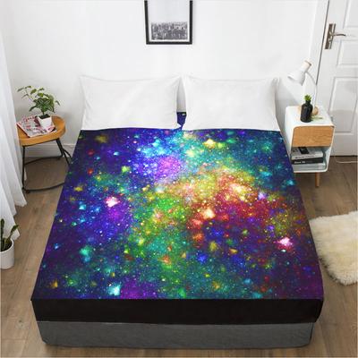 Fashion Home Farbverlauf 3D-Druckmuster Spannbettlaken Matratzenbezug Gummiband Bettlaken Bettwäsche