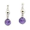Les Trésors De Lily [G9018] - Amethyst 'Linda' Silver Earrings