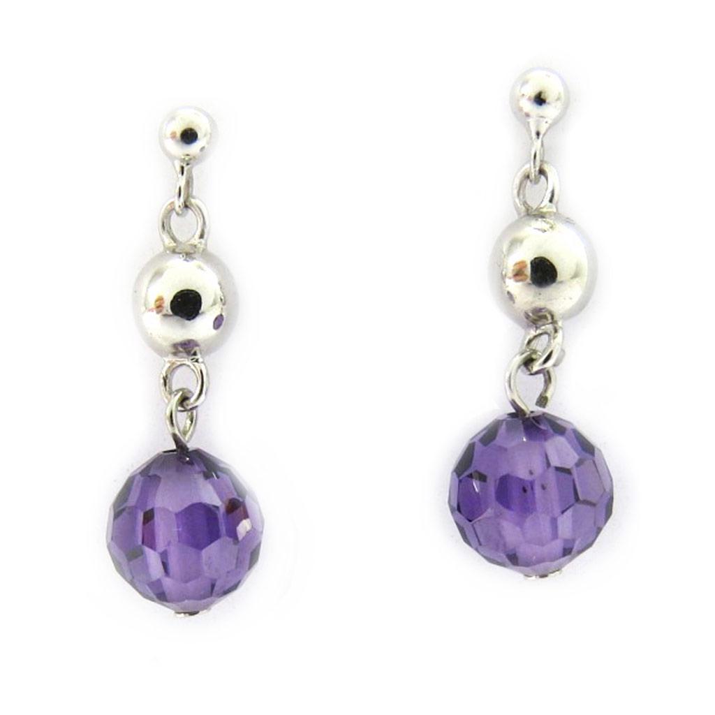 Les Trésors De Lily [G9018] - Amethyst 'Linda' Silver Earrings