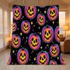 Pumpkin Series Flannel Throw Blanket, Lightweight Soft Warm Plush Cover, Perfect for Home Leisure, Halloween & Christmas