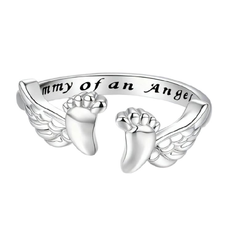 

Charm Adjustable Silver Angel Rings For Women Portable Yet Sturdy As Sentimental Gift For Lovers 1