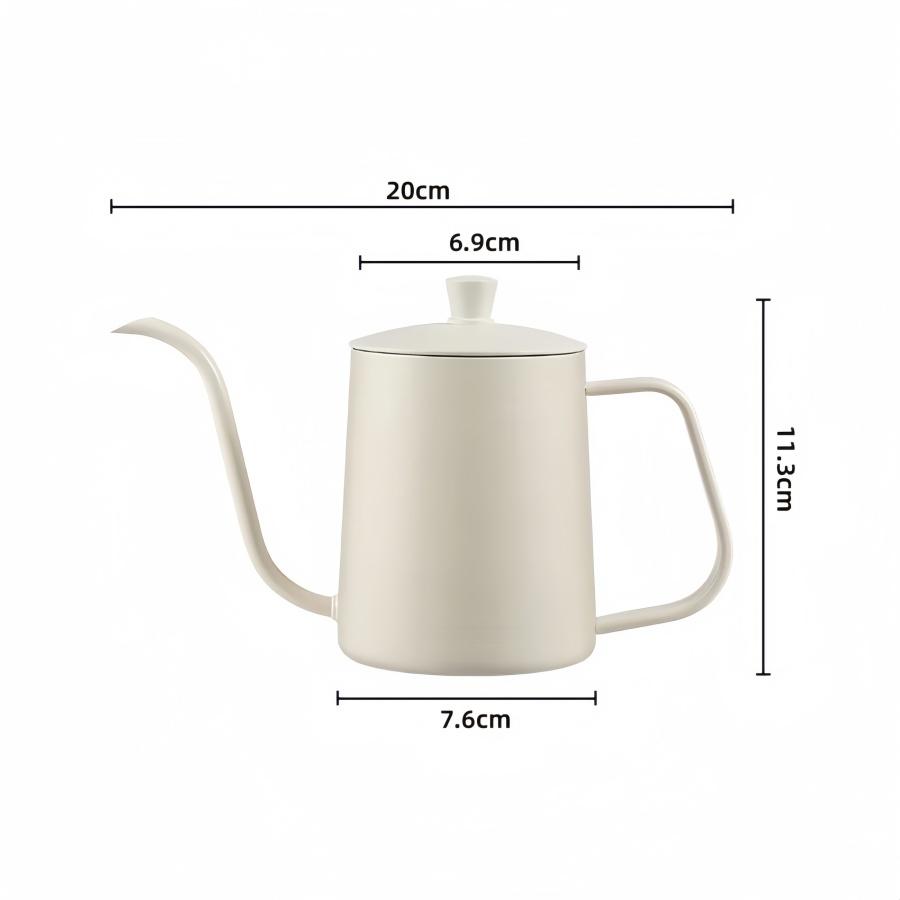 Thickened Stainless Hand Drip Coffee Hot Water Pot with Lid Gooseneck Kettle Hanging Ear Coffee Home Kitchen Cafe Accessories