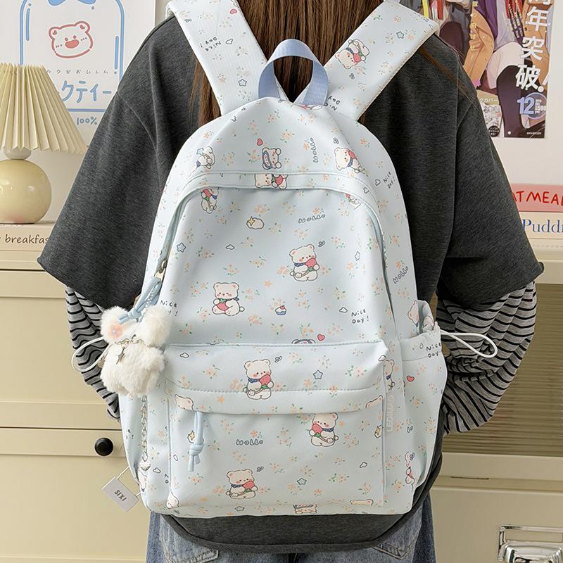 Schoolbag Printed Backpack Female Students Large Capacity High Value Niche School Bag Junior High School Student High School Student Leisure Going