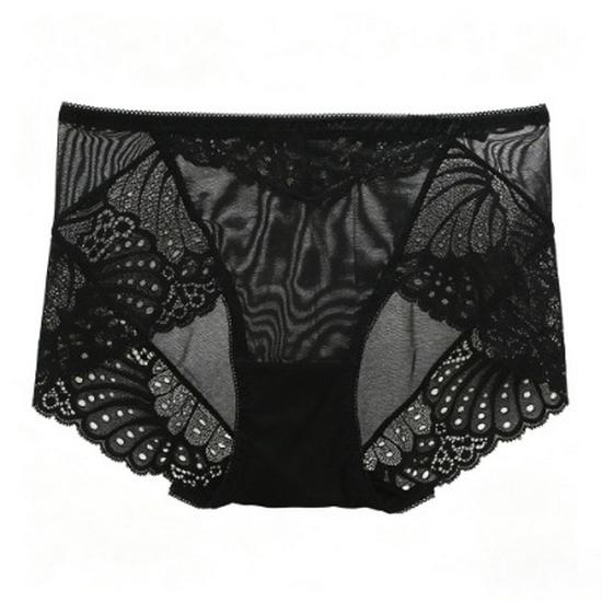 Ultra-Thin Lace Mid-Waist Panties: Breathable, Seamless, Cotton Crotch, Hip-Lifting, Large Size