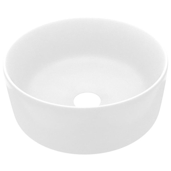VidaXL Lavabo Rond de Luxe Vasque à Poser de Toilette Lave-mains de Salle de Bain Vestiaire Cuisine Maison Intérieur Blanc 147009