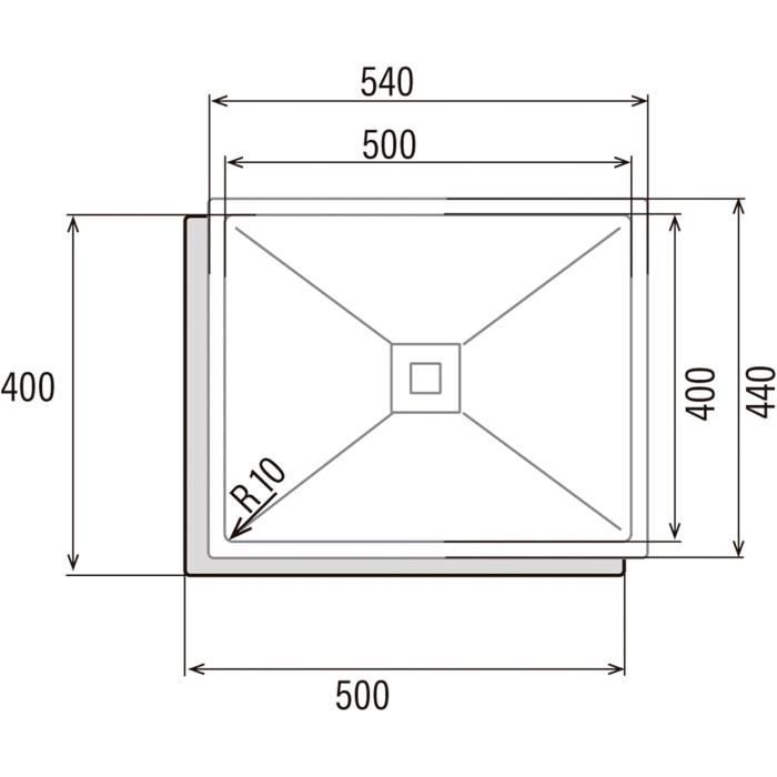 Spüle - CATA - CB 50-40 R10 - Edelstahl - 44x54 cm - 1 Becken - Quadratisch
