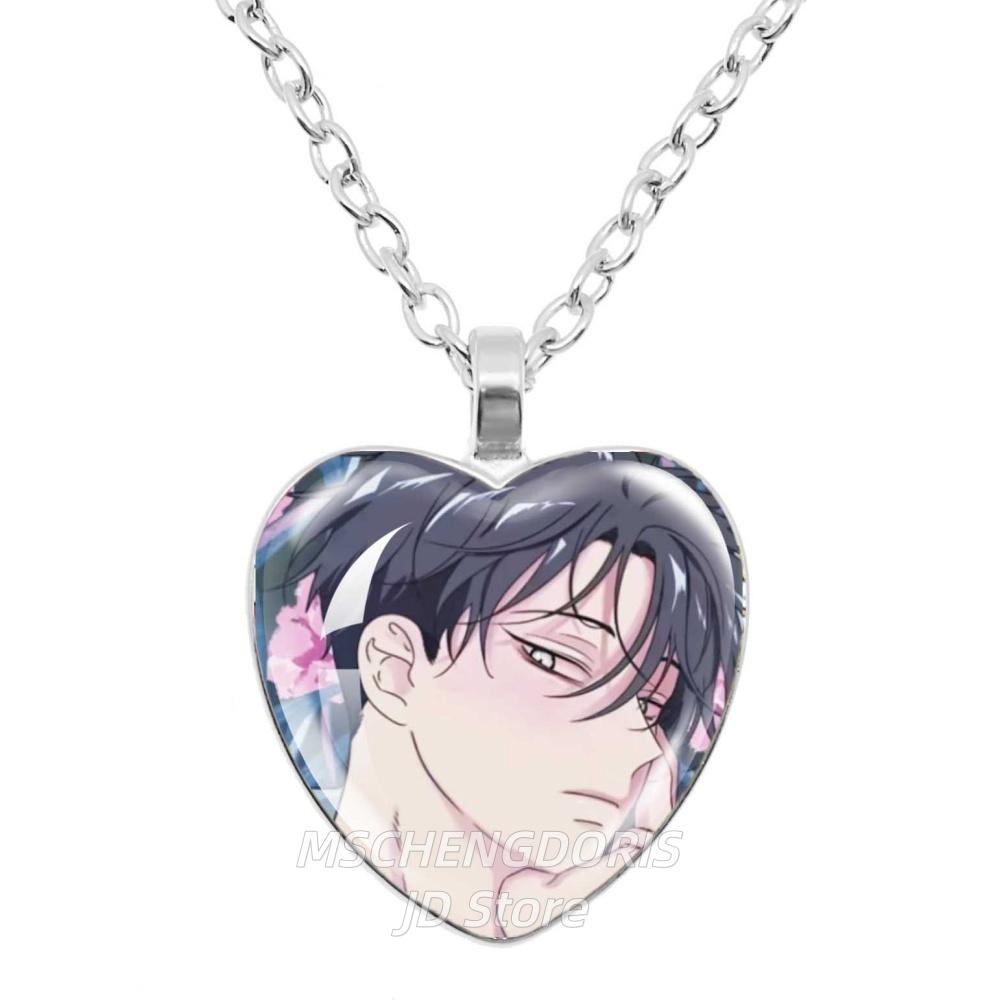 Low Tide In Twilight Anime Necklace Taeju YEO Euihyun KIM Glass Cabochon Heart Shaped Pendant Necklace Charm Jewelry Gift