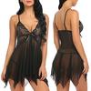 Women Lingerie Flower Lace Lingerie Babydoll V Neck Sleepwear Strap Chemise