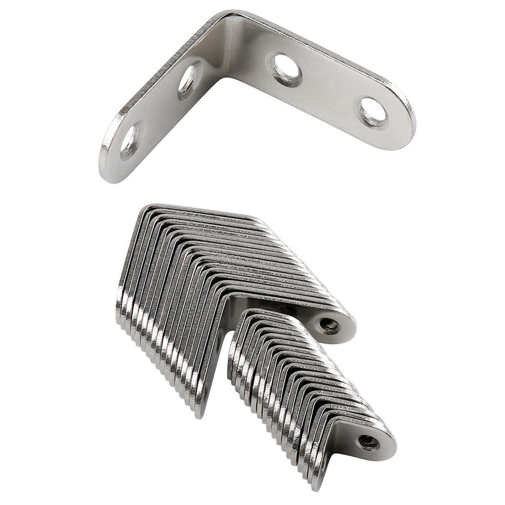 Upgrades Stainless Steel L Brackets Set Corner Braces with Screws Furniture Fixation Brackets Set for Furniture Assembly