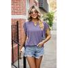 Summer Top for Women Falre Sleeve Loose Solid Color Tees U-neck Short Sleeve T-shirt