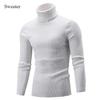 Maglieria alla moda da uomo a collo alto autunno e inverno slim base calda casual maglione a tinta unita