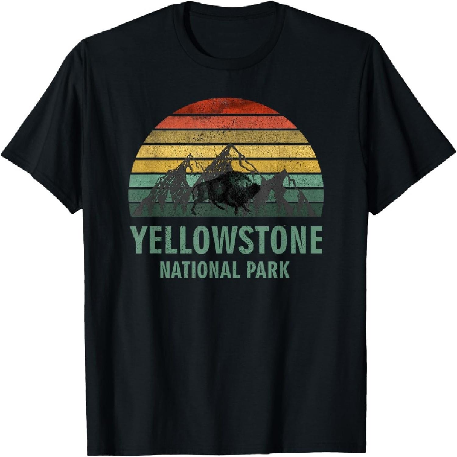 Yellowstone National Park USA Bison Buffalo Vintage T-Shirt S