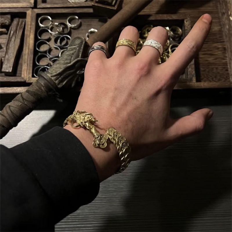 Мужской браслет Оригинальный Ретро Ручной работы Креативный Паспарту Открытый браслет Браслет Гочао