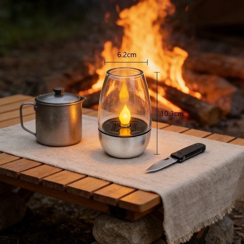 New Solar Outdoor Waterproof Stainless Steel Wine Glass Lamp, Garden Table Lamp, Villa Garden Landscape Camping Lamp