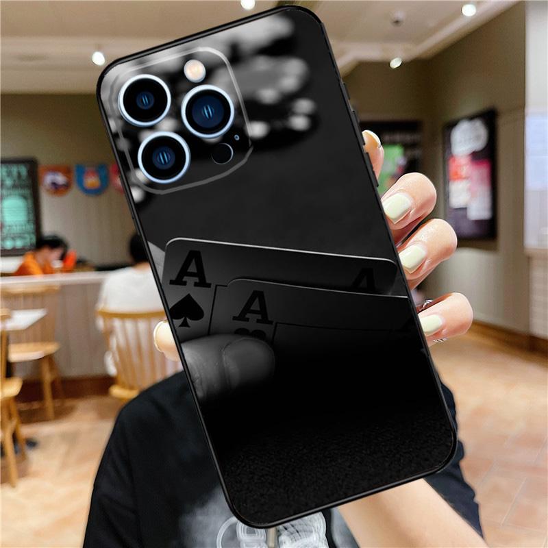 

Spades Poker Play Cards Ace Art Case For iPhone 17 15 14 13 12 11 16 Pro Max Mini Plus 16e 17 Air Bumper Cover Accessories iPhone 17