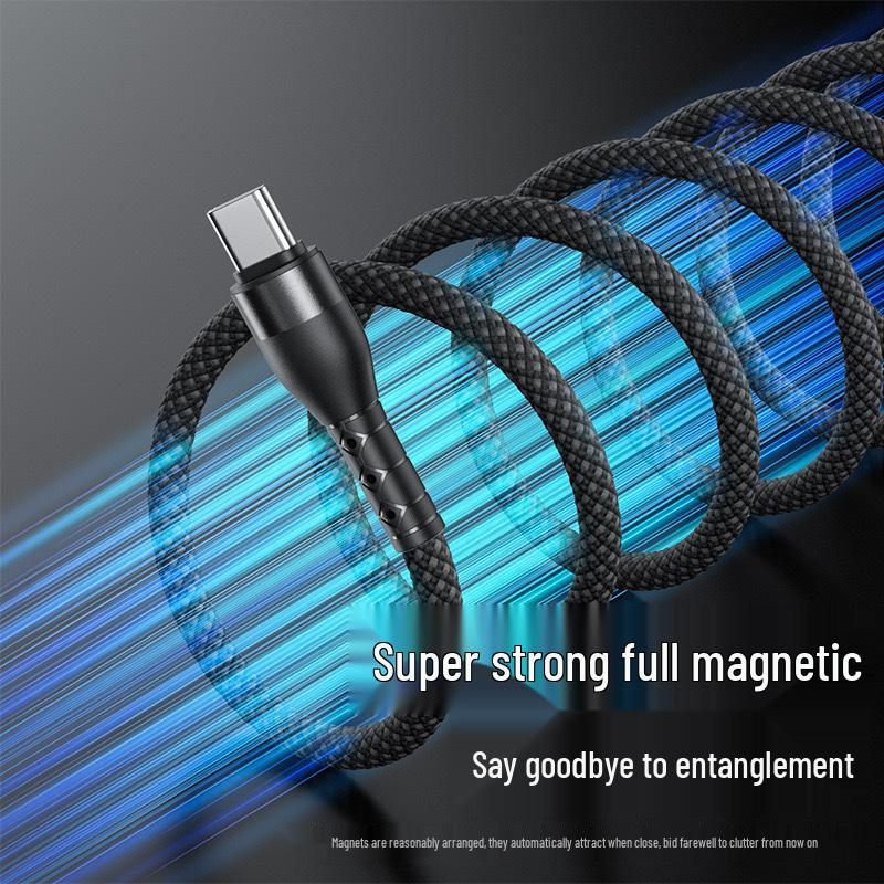 

Super-Fast Magnetic Type-C Charging Cable - Braided for Apple 15/17, Huawei 650GS 1M TC фиолетовый