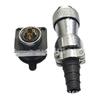 WF16 Waterproof Aviation Plug, 10-Pin Core, Straight Crimp, Square Flange Socket, Gold-Plated TI+Z Pins