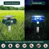 Waterproof Solar Ultrasonic Cat Repeller Outdoor Cat Repeller with Flashing LED Ultrasonic Animal Repeller for Dogs Squirrels Birds Wild Animals