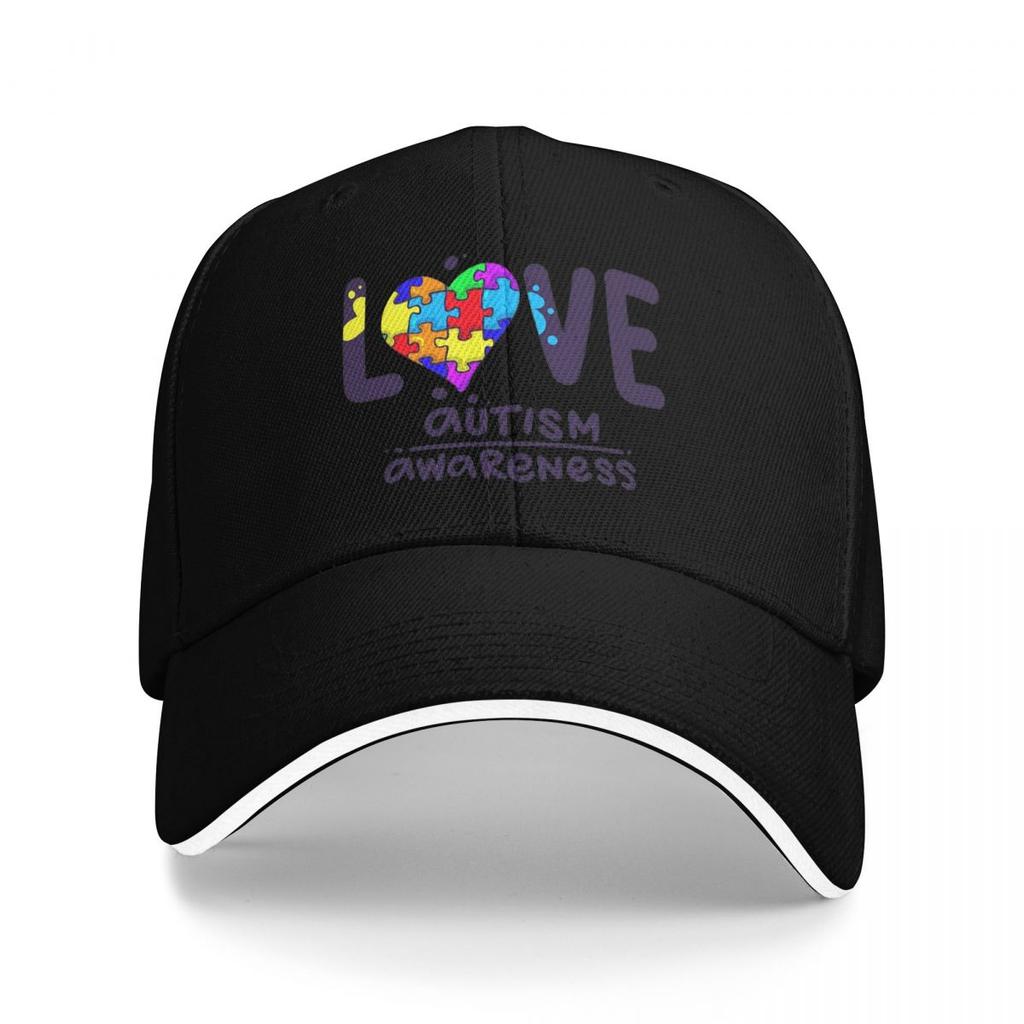 Unisex Baseball Hats Love Heart Autism Awareness Outdoor Streetwear Summer Sports Baseball Caps Hip Hop Cap Casquette Hats