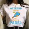 Padel Streetwear Y2k Bílá Móda Dámská Trička Harajuku Vtipné Oblečení Krátký Rukáv Letní Trička Ležérní Dámské Topy O-výstřih