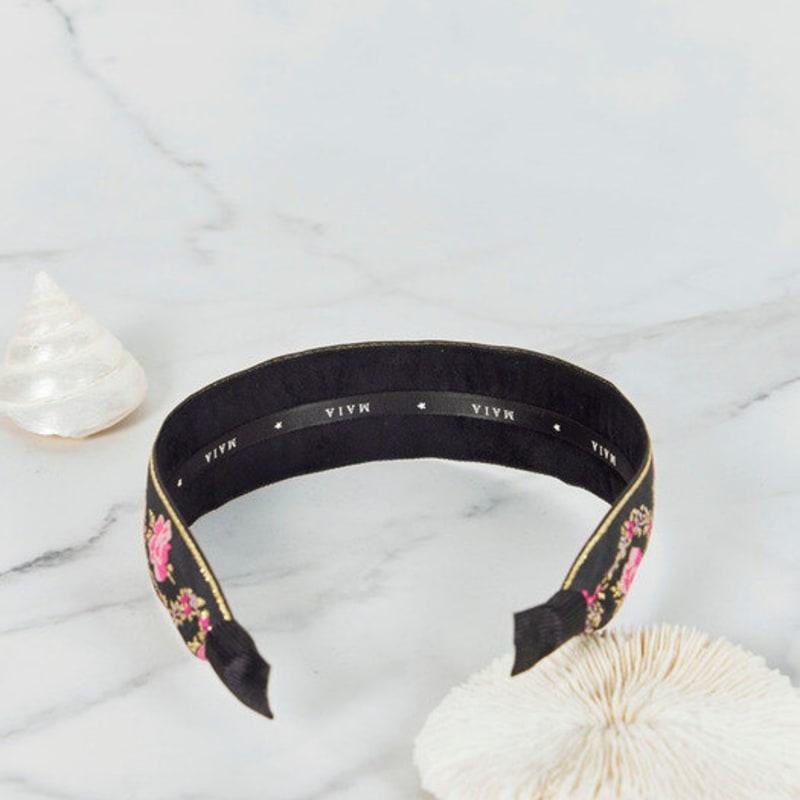 MAIA Pearl Flower Jacquard Hairband A - Minja-type Pink