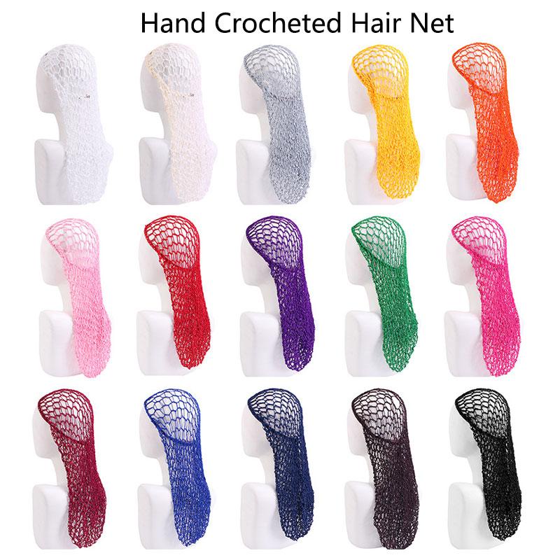 Women Hand Crochet Hair Woven Hair Net Hair Cap Night Sleep Cap Wig Protective