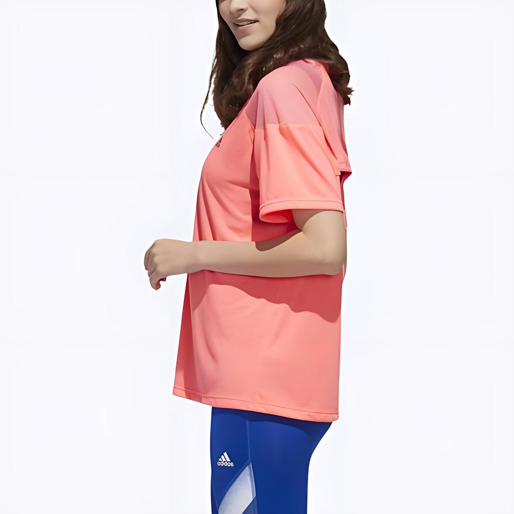 Adidas Aeroready Womens Training Series Simple Moisture-Wicking Breathable Short Sleeve T-Shirt Women Tops Pink GD4543