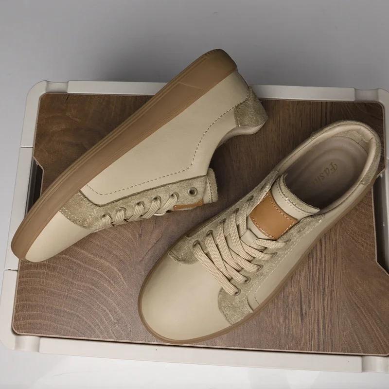 Fashion 2025 Men Casual Shoes High Quality Leather Walking Muller Shoes Simple Outdoor Antiskid Flat Designer Sneakers Oxford Shoes