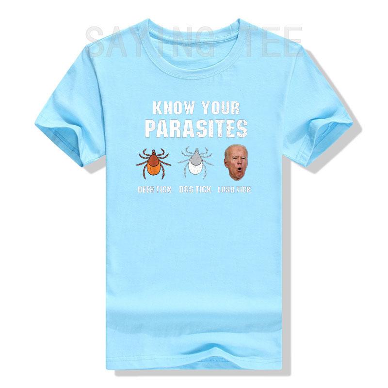 Know Your Parasites Funny Joe Biden TShirt Sarcastic Sayings Quote Jokes Graphic Tee Tops Unisex Clothing Campaign Street Outfit