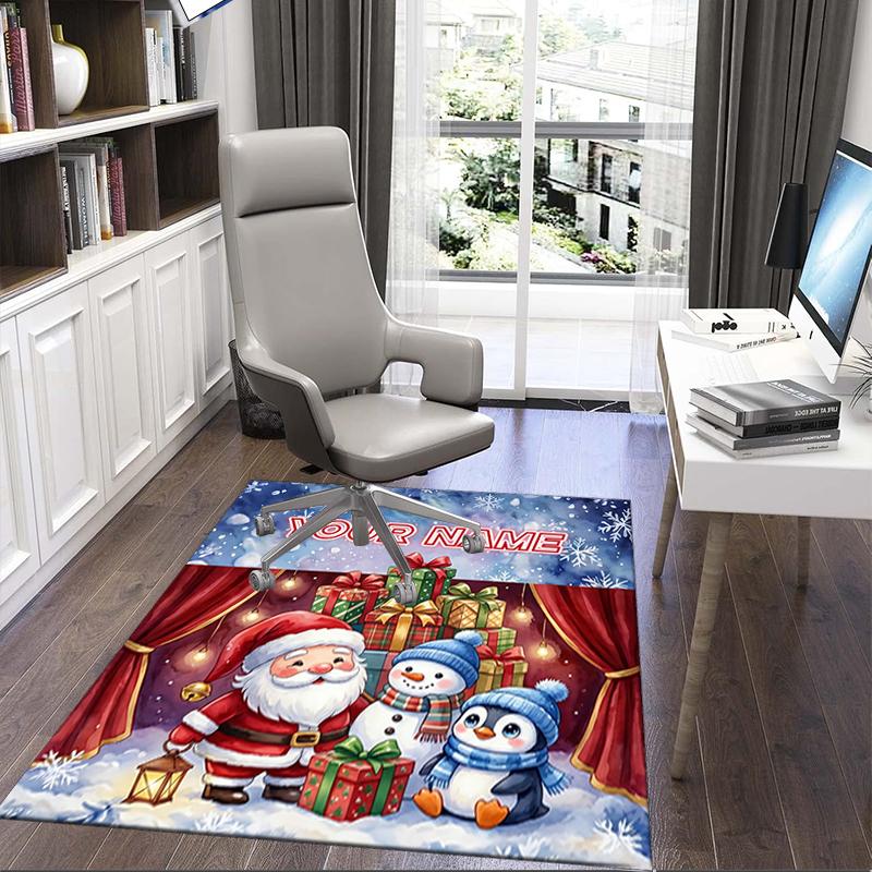 1PC Custom Name Christmas Magic Night Theme Floor Mat Ideal for Living Room, Game Rooms, Office, Bedroom,Floor Mat Playful Design