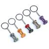 1Pc Reiki Healing Natural Stone Keychain Key Finder Bone Shape Crystal Gemstone Pendant Key Chain for Decor Phones, Bag, Halloween Gifts 20×34 Mm