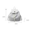 Women'S Stylish Nylon Multiple Pockets Drawstring Backpack Elegant Solid Color Student Small Shoulder Bag Work, Travel & Daily Use CLE