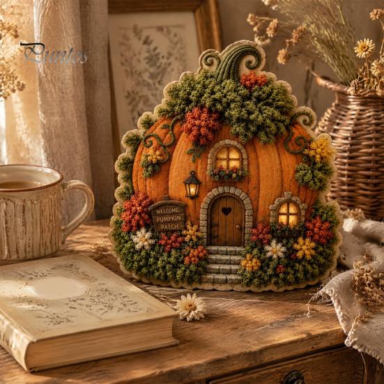 Märchenhaus DIY Bastelset 3D Thema Stanznadel für Anfänger & Erwachsene, Komplettes Miniaturdorf Bau-Set Stickset, Einfach