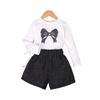 Kids Cartoon Casual Fashion Outfit Set Long Sleeve Top & Pants