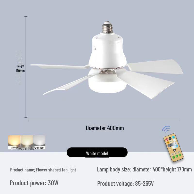 

Современный потолочный светильник с вентилятором для дома, ресторана и детской комнаты. Идеально подходит для простого и стильного декора спальни. 30W, dimming with remote control белый