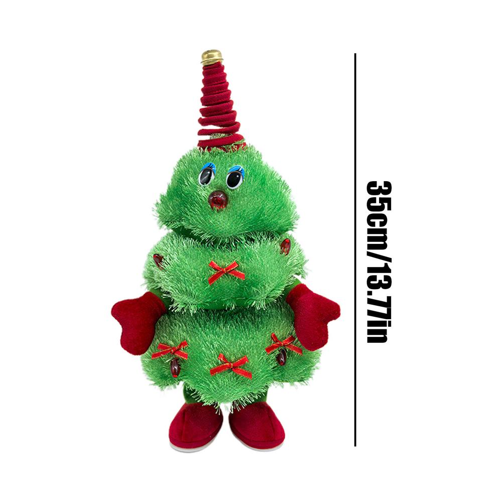 

Dancing Plush Christmas Tree Plush Electric Figurine Dancing Christmas Tree with Light Seasonal Scene Decoration Indoor Outdoor