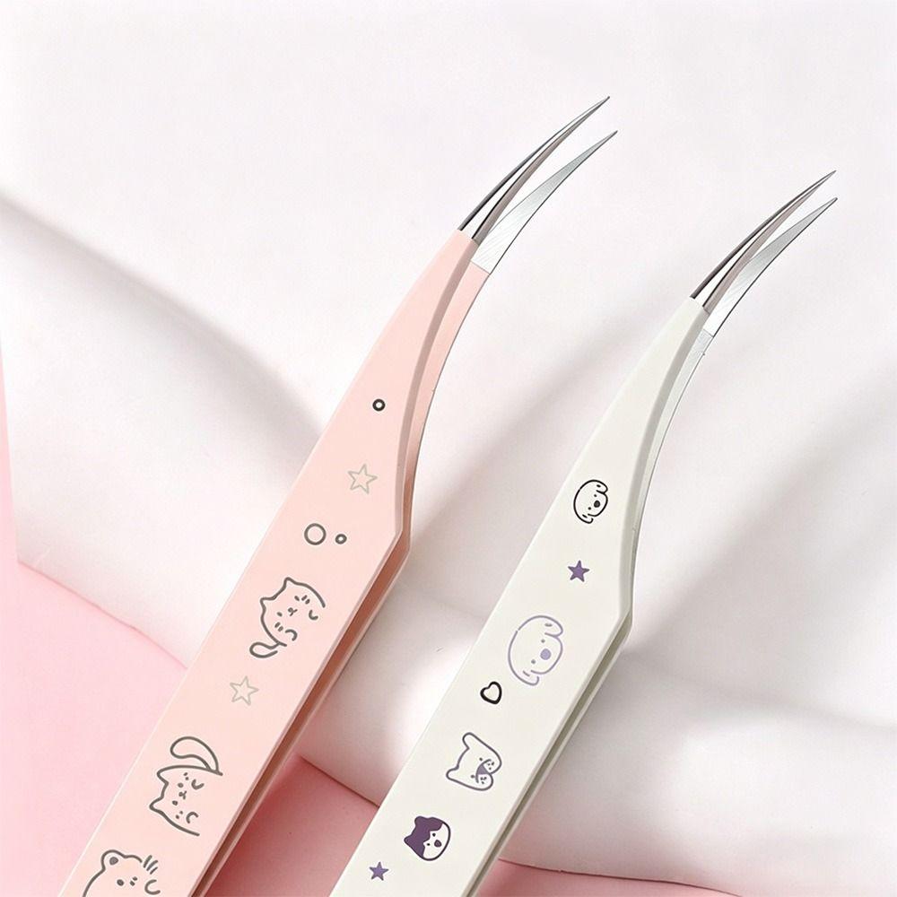 High Precision False Eyelash Tweezers Lashes Extension Tweezer  Miniature Scene Stickers