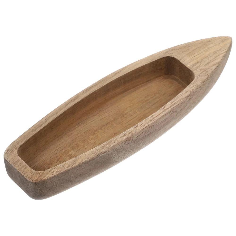 Unfinished Wooden Boat Decor Natural Wooden Boat Model Ornaments  Office Decoration